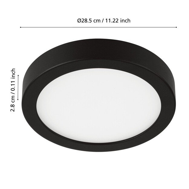 EGLO - Fueva-Z ceiling light black Ø28.5 - TW - Zigbee, Bluetooth