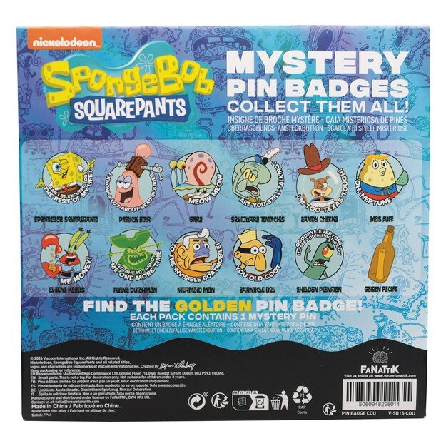 SpongeBob SquarePants Mystery Pins CDU