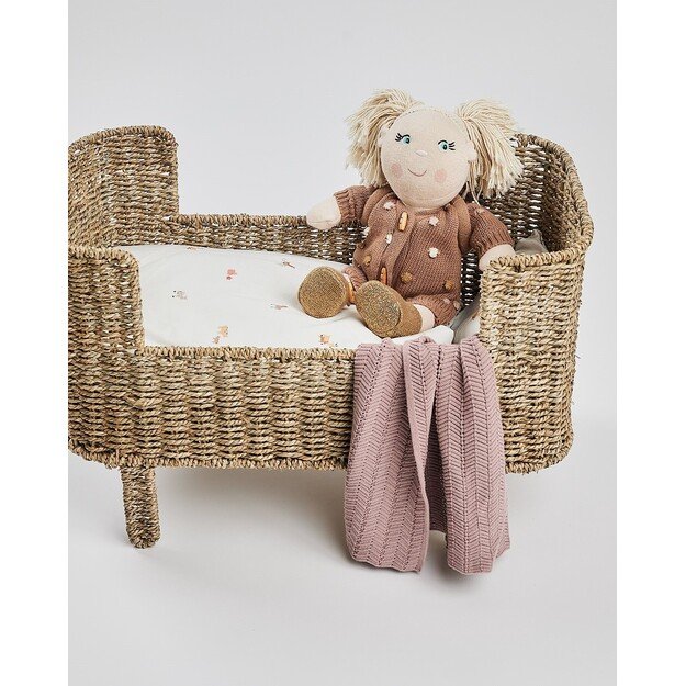Smallstuff - Doll blanket, fishbone knit, powder - (40017-23)