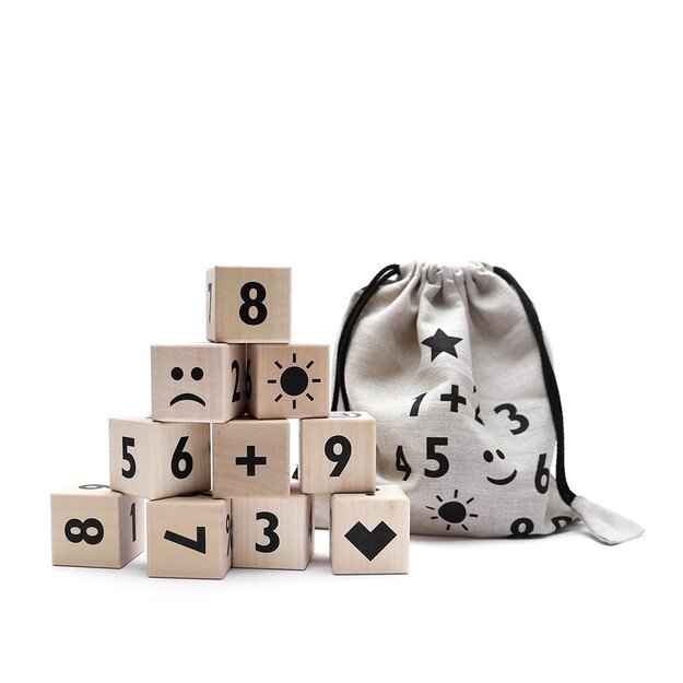 Ooh Noo - Wooden Math Blocks, black (40MB1801)