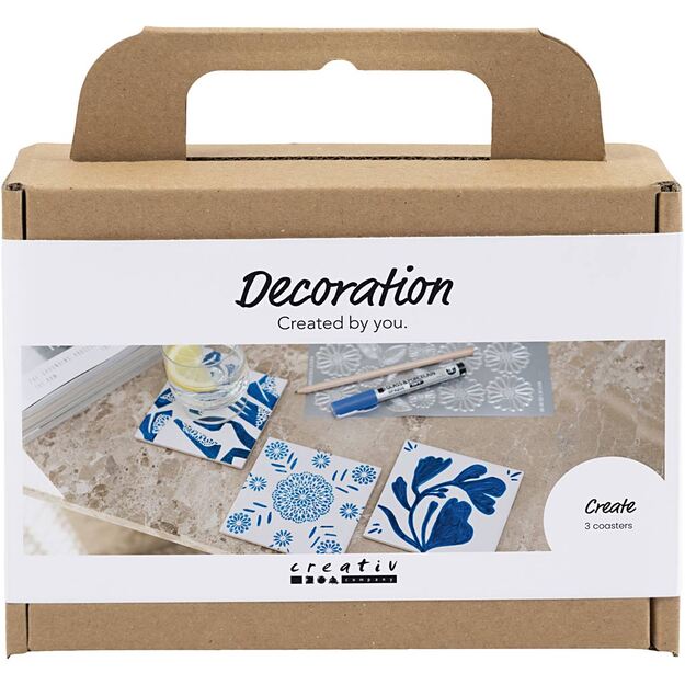 Creative - Mini Craft Kit Drawing, Porcelain coasters, blue, 1 pack - ()