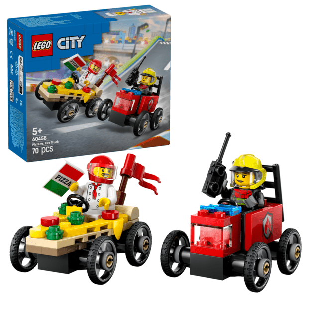 LEGO - LEGO City - Race Car Pack: Pizza vs. Fire Truck (60458)