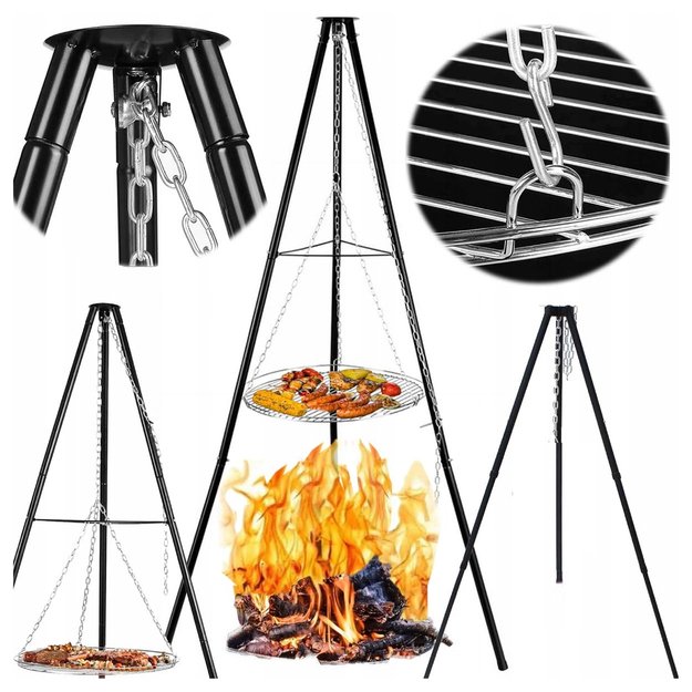 Fireplace Tripod Grill Campfire Garden Hanging Large Campfire Grate