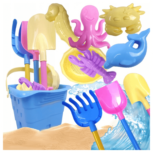 Bucket Molds 9 pcs Beach Garden Toys for Children's Sandbox