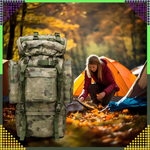 Taktinė karinė kuprinė, didelė, 65 l, turistams, kalnams 13