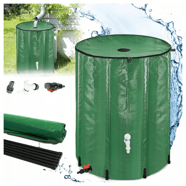 Foldable Tank Container Barrel 100L for Rainwater Water Faucet Rainwater