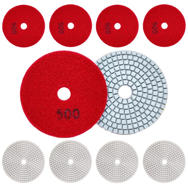 10x Tarcza Diamentowa Polerska 80mm do Szlifowania Gresu Płytek Na Rzep 500 3