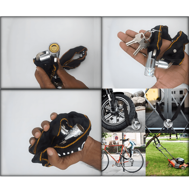 Zapięcie Blokada do Roweru Motocykla Zabezpieczenie 2 x Kluczyk Mocne 125cm 21