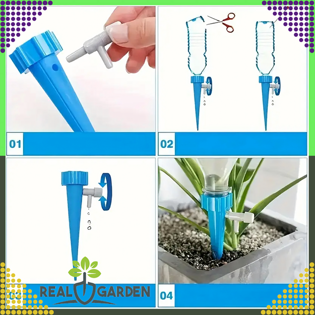 10x Bottle Flower Pot Waterer with Tap for Garden Plants