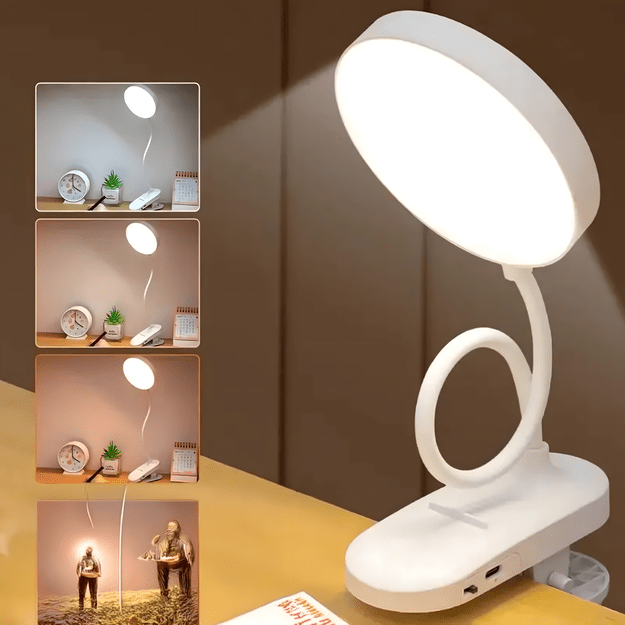 Lampka Led Bezprzewodowa do Czytania na Klips Nocna Biurko Praca Lampa  11