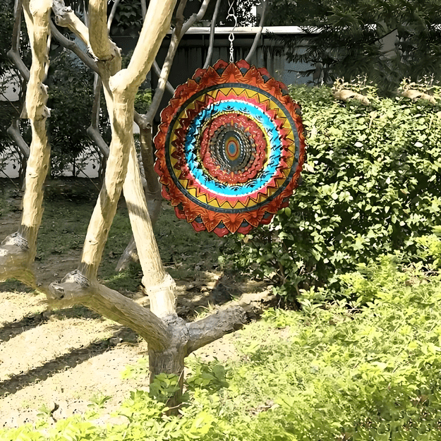 Wisząca Błystka Ozdoba Łapacz Wiatrowa 12” Mandala 3D do Ogrodu Pokoju  13