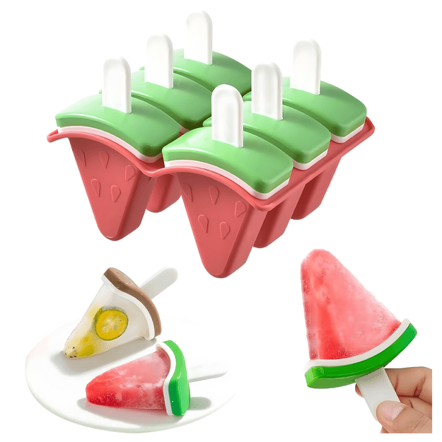 Foremki Forma do Lodów na Patyku Domowe Sorbet Lody Foremka Arbuz 6 szt