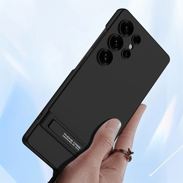 Plecki Etui Ochronne Cienkie z Podstawką do Samsung S24 Ultra Czarne 6