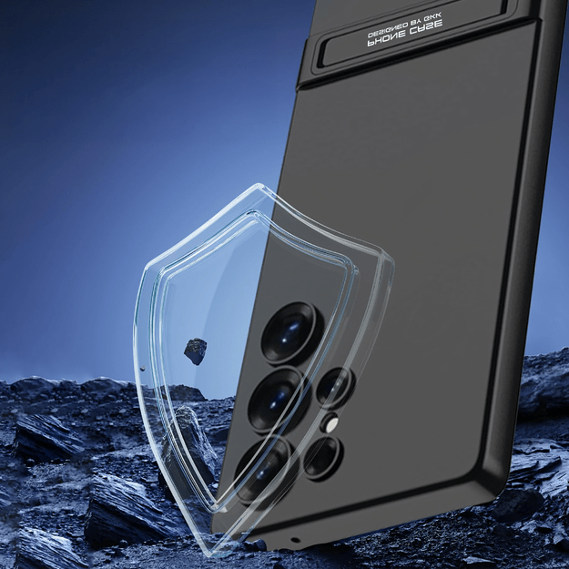 Plecki Etui Ochronne Cienkie z Podstawką do Samsung S24 Ultra Czarne 7