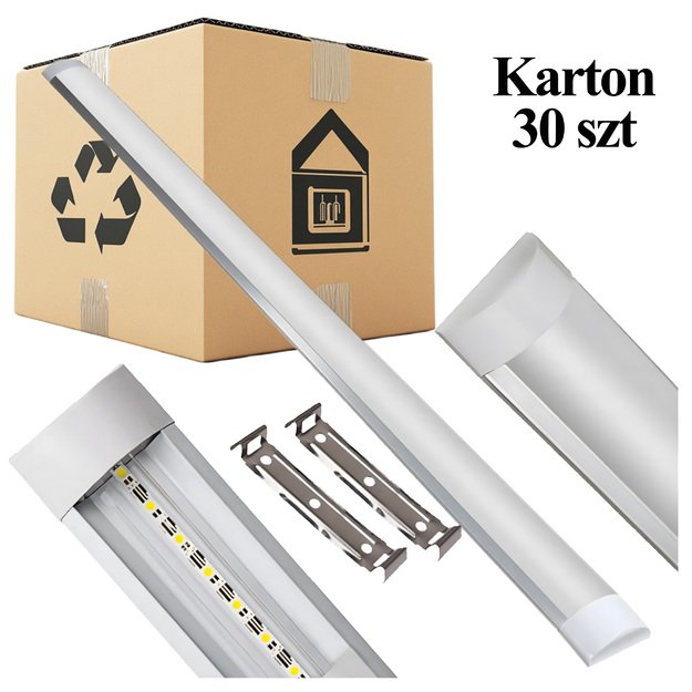 30x Lampa Led Panel Sufitowa Plafon Natynkowa Oprawa Świetłówka 120cm 36W Mocna