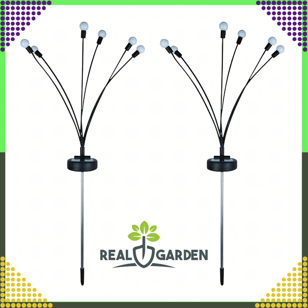 Lampa Solarna 2 Sztuki Wbijana Ogrodowa 6 Led Czujnik Zmierzchu Firefly 3