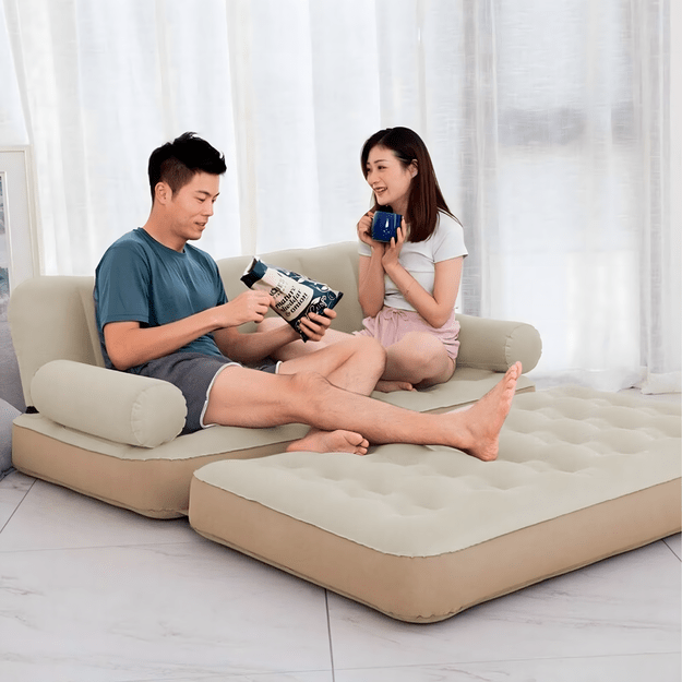 120x Materac Dmuchany Dwuosobowy Sofa Rozkładana Łóżko do Spania na Plażę Ryby 5