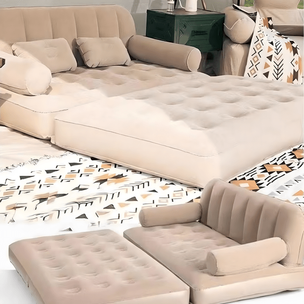 120x Materac Dmuchany Dwuosobowy Sofa Rozkładana Łóżko do Spania na Plażę Ryby 9