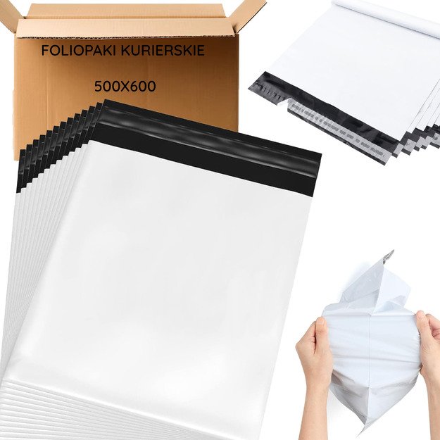 FOLIOPAKI KURIERSKIE BIAŁE 500x600  50 szt GRUBE