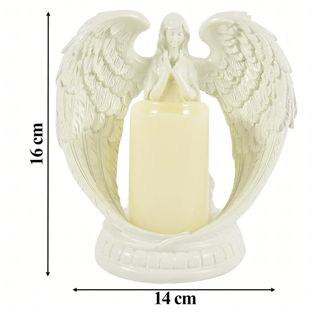 Figurka Dekoracyjna Świecznik Świeca Ozdoba Anioł Aniołek Led Święta Ogród 16cm 23