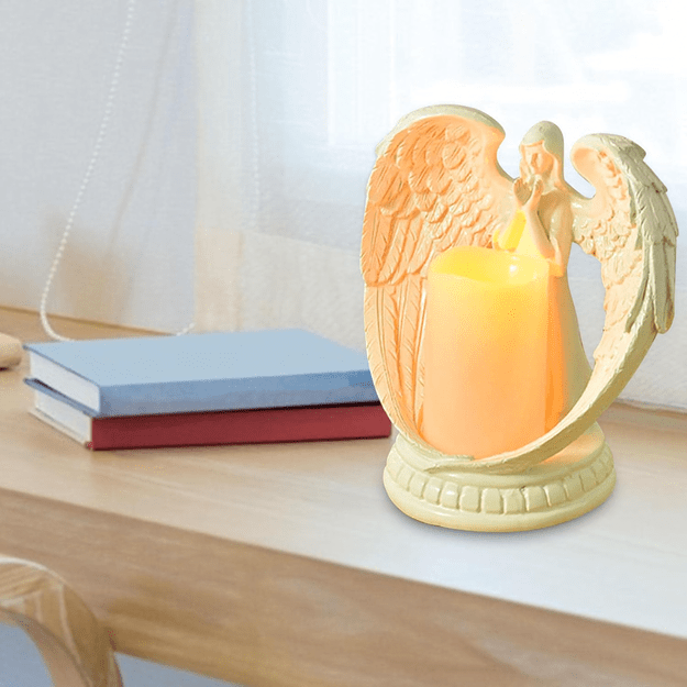 Figurka Dekoracyjna Świecznik Świeca Ozdoba Anioł Aniołek Led Święta Ogród 16cm 1