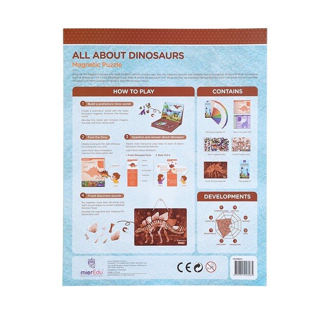 mierEdu - Magnetic Learning Box - All About Dinosaurs - (ME098)