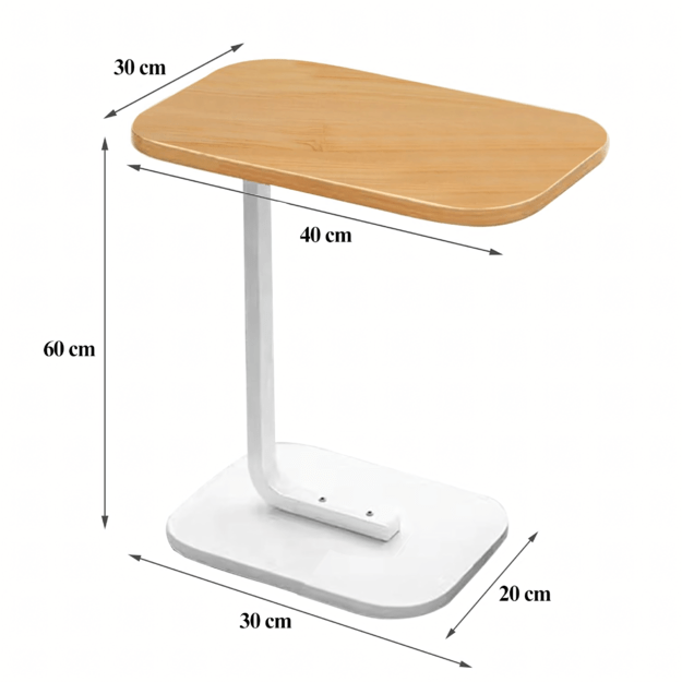 Moodne C-kujuline külgmine kohvilaud elutuppa