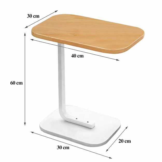 Moderns C-veida sānu kafijas galdiņš viesistabai