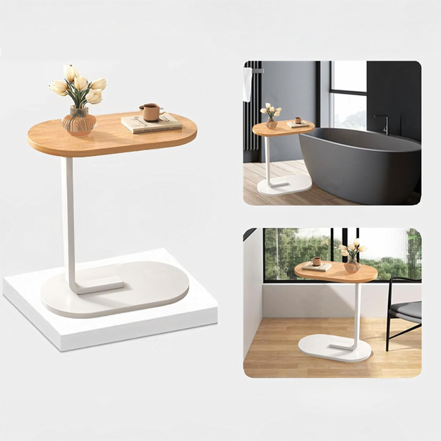 Moderns C-veida sānu kafijas galdiņš viesistabai