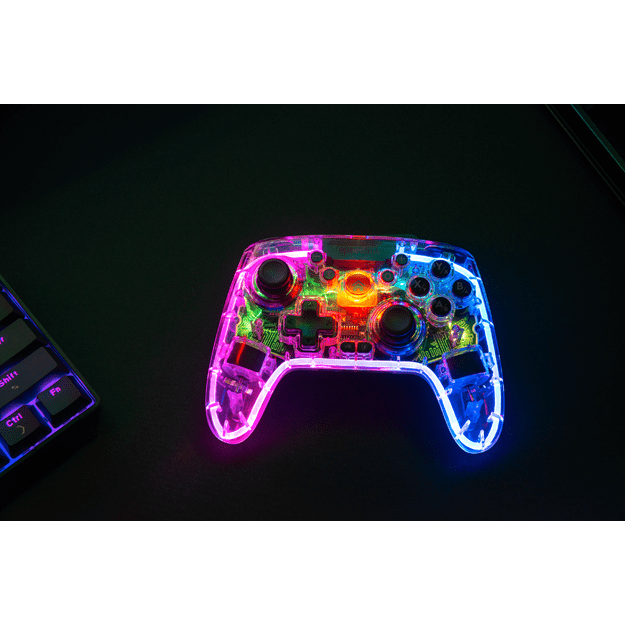 Speedlink - RAIT NX RGB Gamepad - Wireless/Wired - for PC/Android/Switch OLED/Lite, clear transparent 11