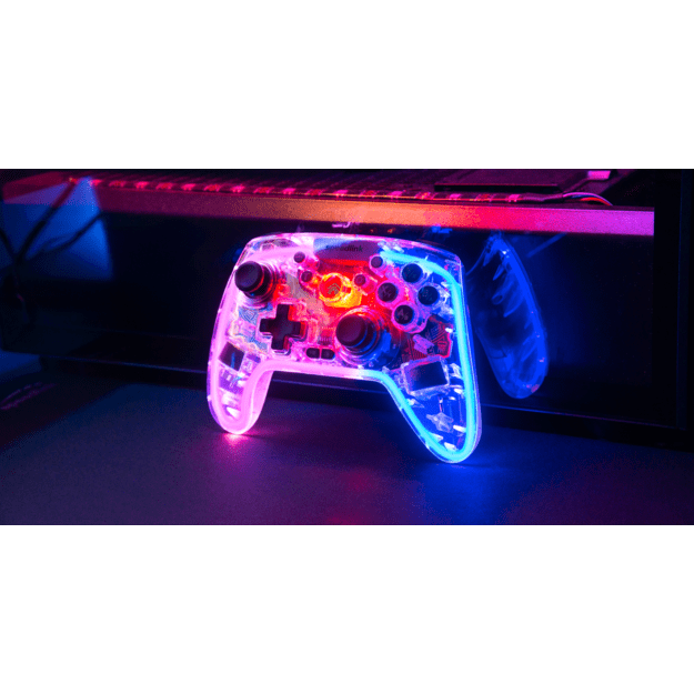 Speedlink - RAIT NX RGB Gamepad - Wireless/Wired - for PC/Android/Switch OLED/Lite, clear transparent 6