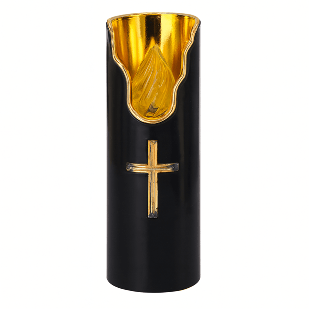 Świeca Led na Baterie Czarna Świeczka Efekt Płomienia 15cm Wkład do Zniczy