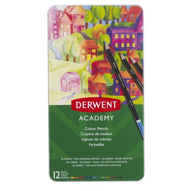 Derwent - Academy Color Pencils Tin (12 pcs) (605064)