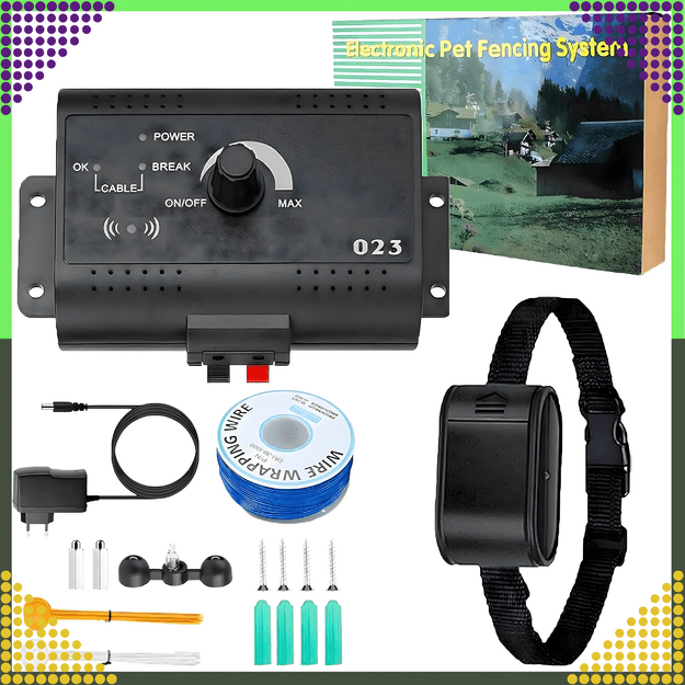 Elektrinis piemuo šunims, katėms, aptvaras, antkaklis, tvora, 300 m komplektas