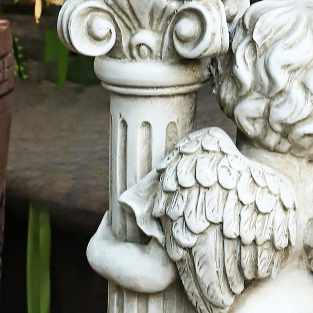 Svečtura figūriņas dekorācija, eņģeļa statuja, saules gaismas diodes, dārzam uz kapa, 49 cm