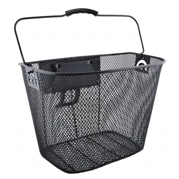 Didelis metalinis dviračių krepšys miesto dviračiui ant vairo su spragtelėjimu