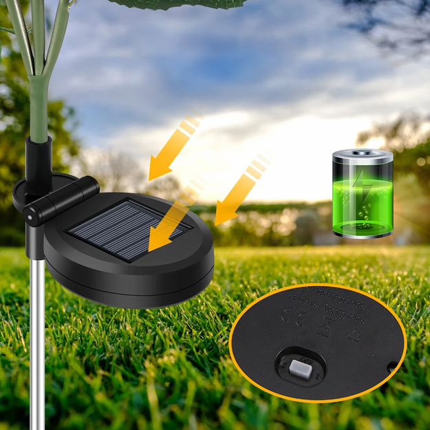 Saules dārza lampa ar liliju ziedu lilijas dekorāciju Saules LED ziedi