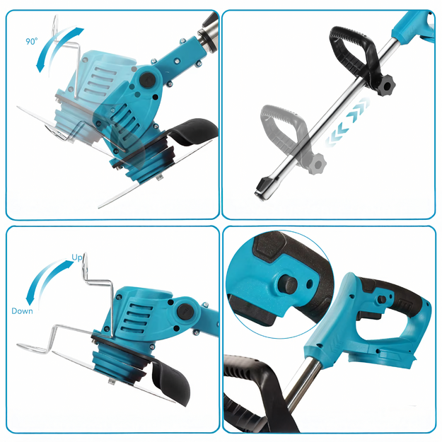 Akumuliatorinė elektrinė krūmapjovė, žolės trimeris, galingas rinkinys