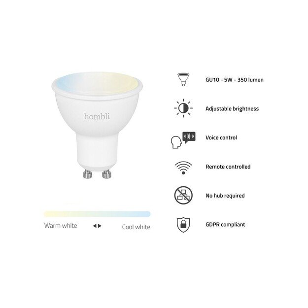 Hombli - Smart Spot GU10 CCT 4,5W Dimmable 2