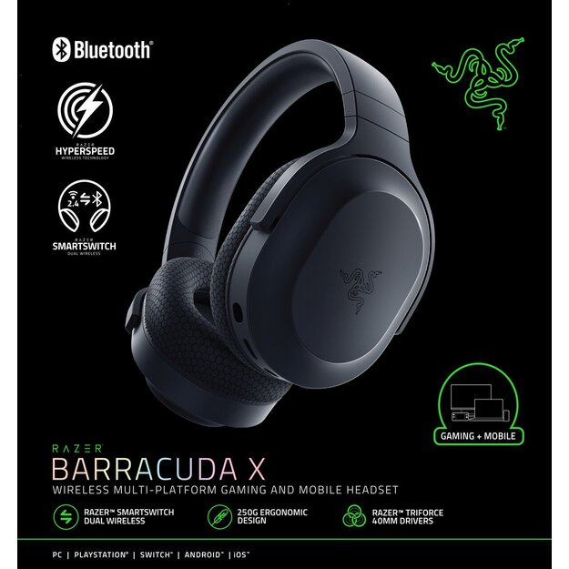 Razer - Barracuda X wireless gaming headset - Black