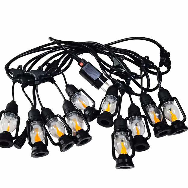 Šviesų girlianda, dekoratyvinės LED lempos, 10 vnt. sodo žibintų, 10 cm, 5 m