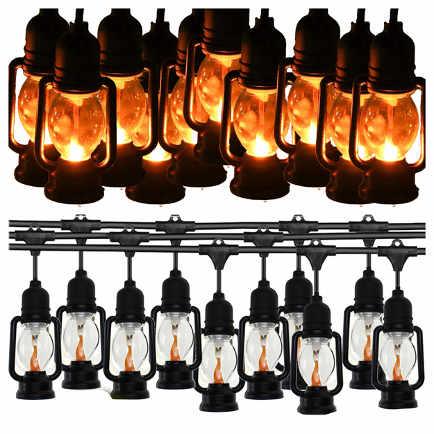 Šviesų girlianda, dekoratyvinės LED lempos, 10 vnt. sodo žibintų, 10 cm, 5 m