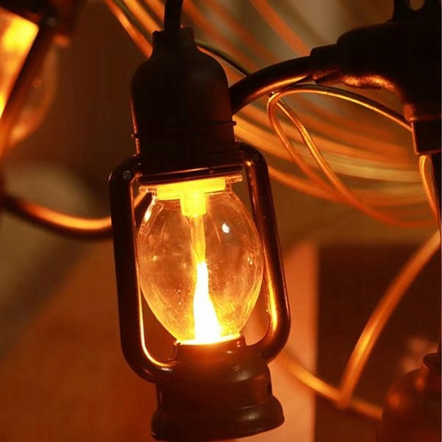 Šviesų girlianda, dekoratyvinės LED lempos, 10 vnt. sodo žibintų, 10 cm, 5 m