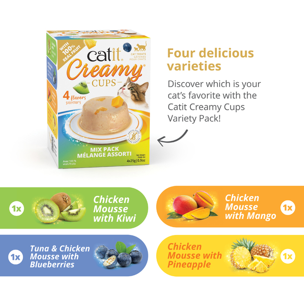 Catit - Creamy Cups Mousse Mix Pack - 4x25g