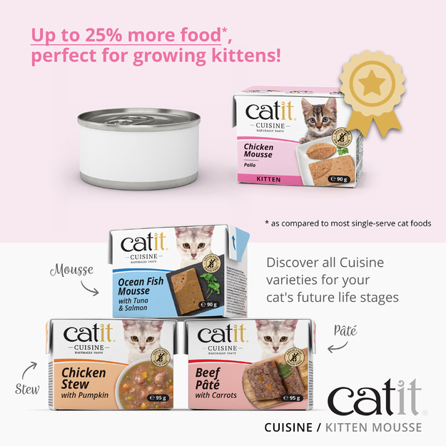 Catit - Catit Cuisine Premium Wet Food for Kittens - Chicken & Turkey Mousse - 90g