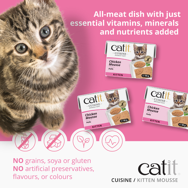 Catit - Catit Cuisine Premium Wet Food for Kittens - Chicken & Turkey Mousse - 90g