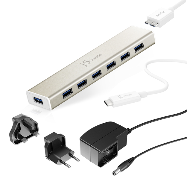 J5create - USB-C 7-Port Hub - EU/UK