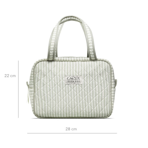 Karen - Large toilet bag with handle - Green/White - Large