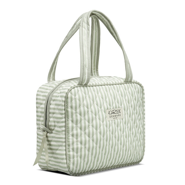Karen - Large toilet bag with handle - Green/White - Large
