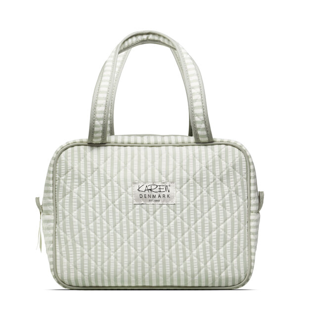 Karen - Large toilet bag with handle - Green/White - Large